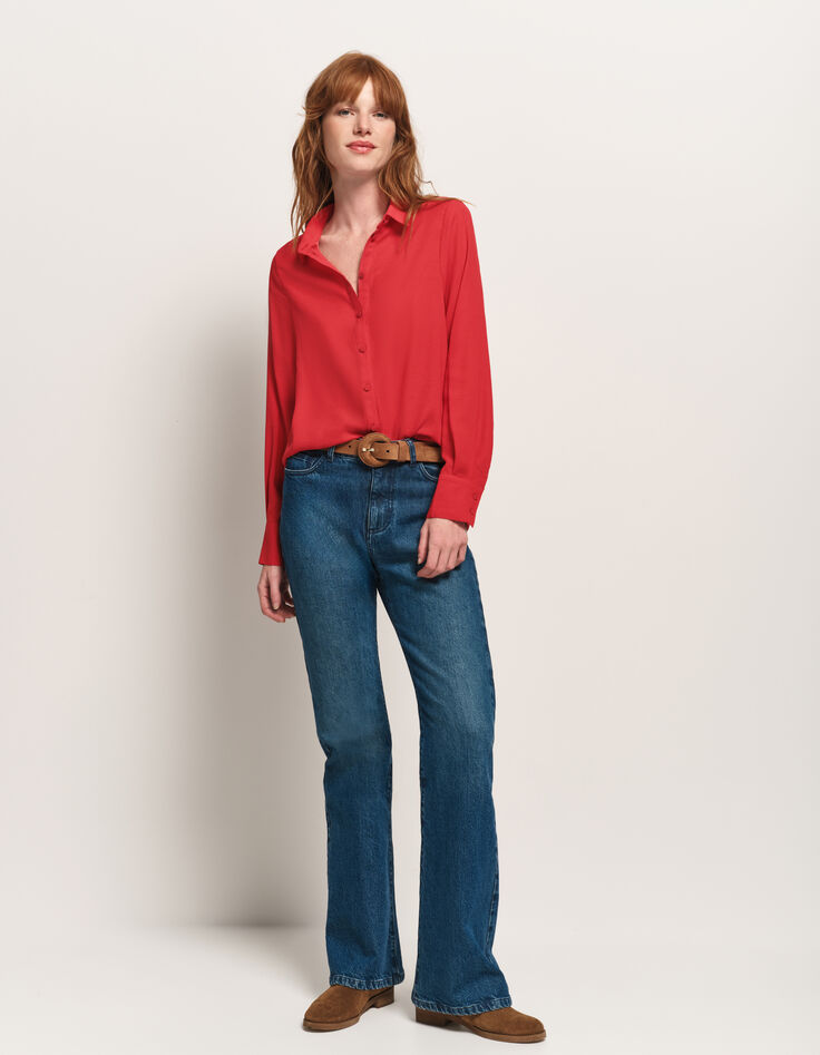 CYMONE - Chemise rouge fluide polyester recyclé-7