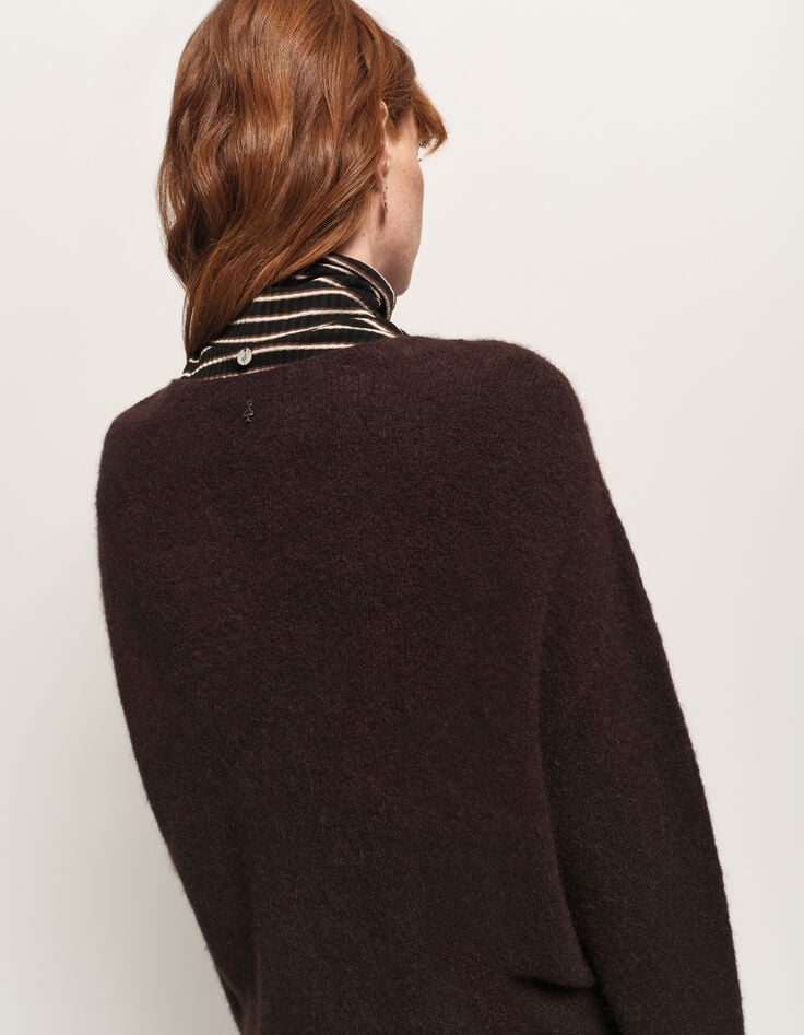 THELMA - Pull marron tricot moelleux-3
