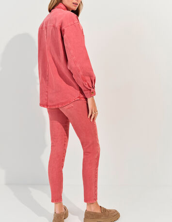 LE MONICA - Jean slim rouge waterless  7/8e -3