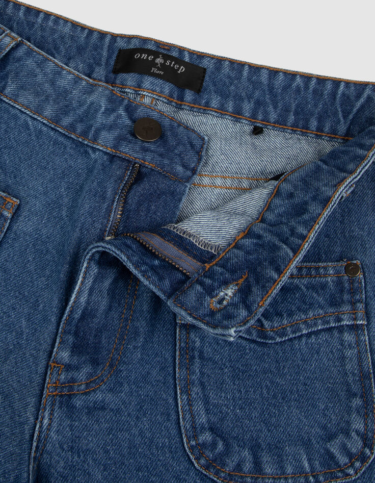 LE HAILEY - Jean flare bleu poches plaqu&eacute;es-2